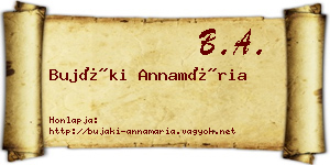 Bujáki Annamária névjegykártya